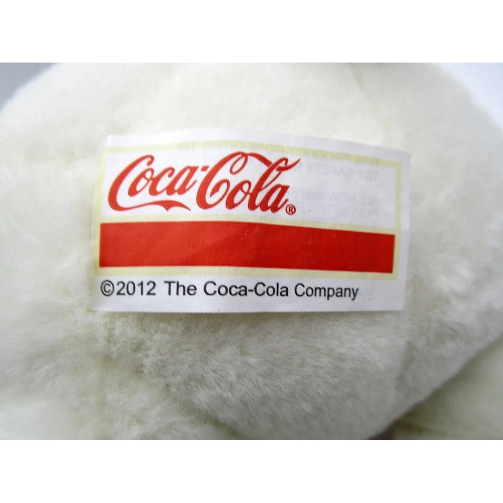 Coca Cola Polar Bear White Plush Red Scarf Embroidered 2012 8